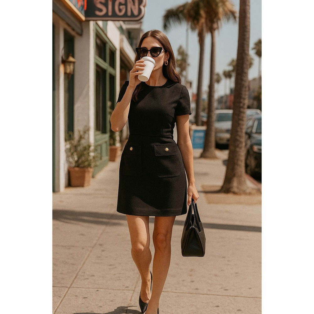 Love Moschino Black Textured Mini‎ Dress – Size IT 42 (US 6)